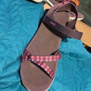 Teva Verra Sport Sandals Purple Plaid SZ 10